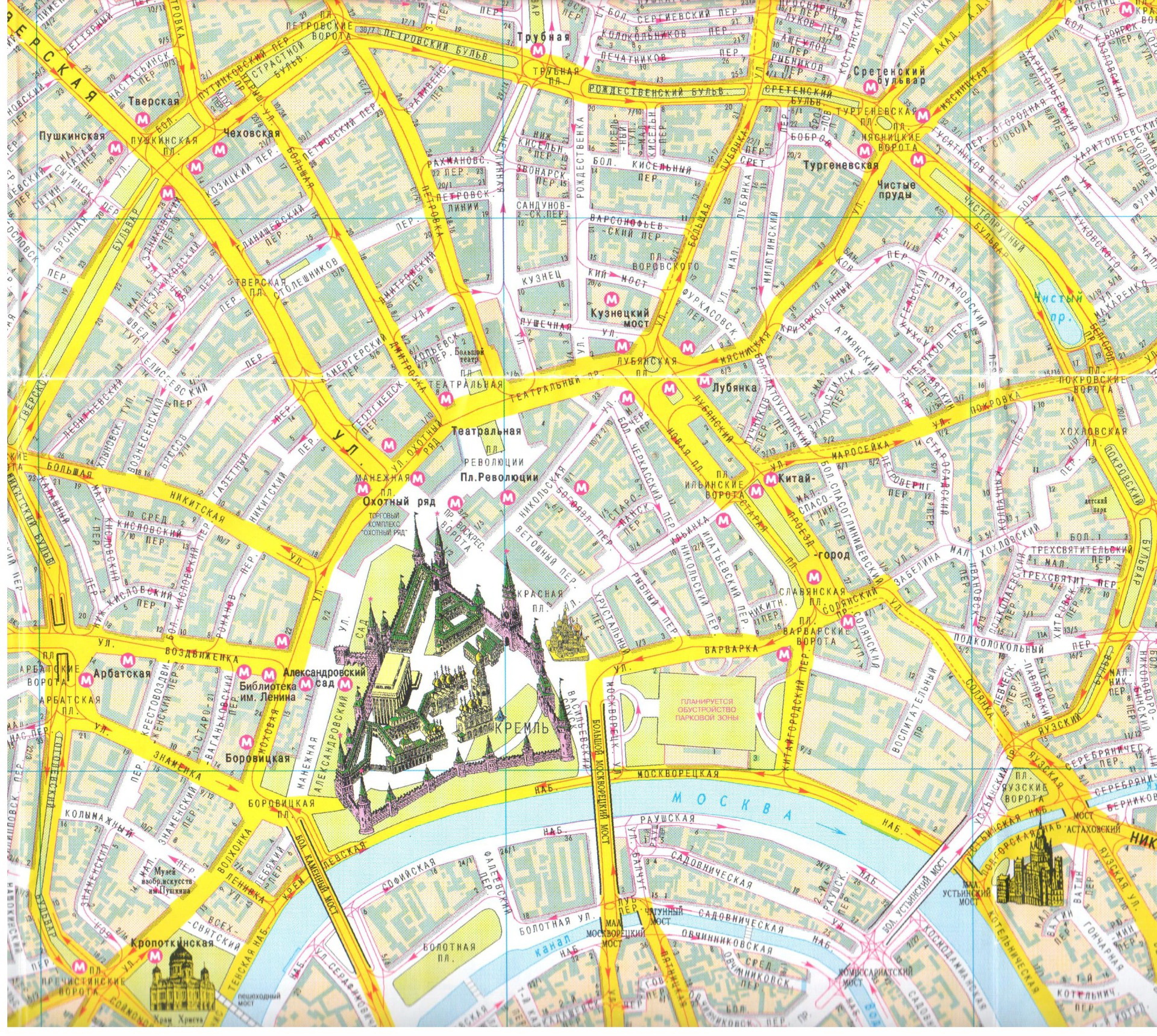 Карта дореволюционной москвы с улицами и домами